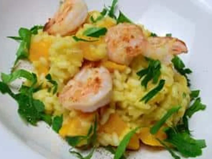 Risoto de Abóbora e Camarão