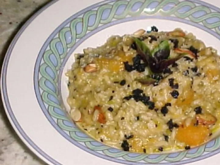 Risoto de Abóbora, Amêndoas e Trufas Negras