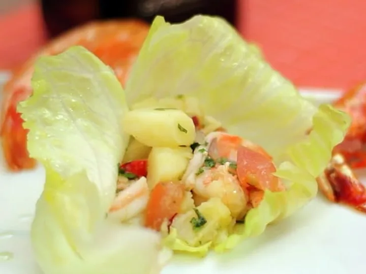 Salada de Camarão Grelhado com Vinagrete de Xerez
